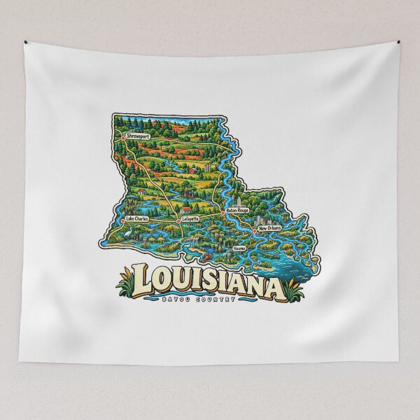 Item preview, Hand Drawn Louisiana Travel Souvenir Landmark Gift designed and sold by MichaeIRellov.