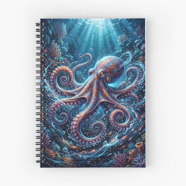 Item preview, Majestic Giant Octopus in a Vibrant Coral Reef designed and sold by Lucid Dream Pixel.