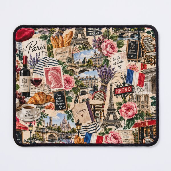 Item preview, Paris La Vie Est Belle French Travel Collage Pattern designed and sold by MetaModel Editions.