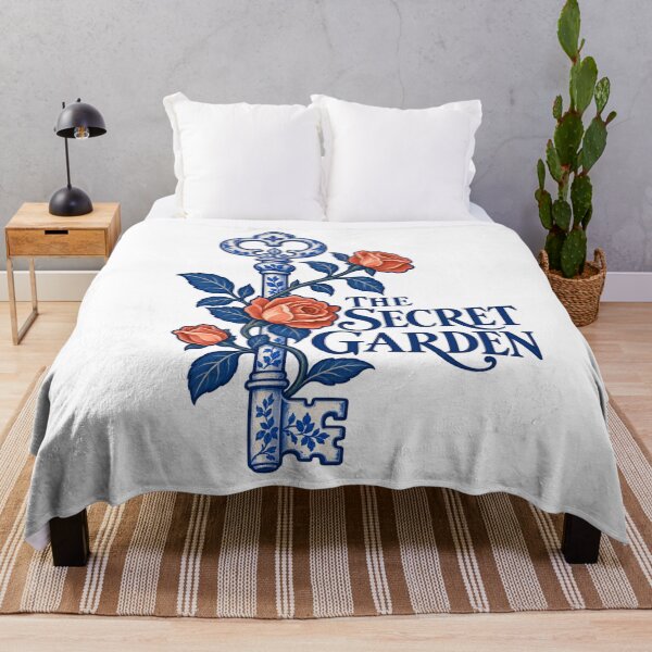 Item preview, The Secret Garden – Blue China Key and Roses designed and sold by Fenay Designs.