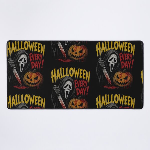 Item preview, Halloween Every Day Creepy Slasher Mask Bloody Knife Pumpkin Horror Vintage Art designed and sold by AnimeSH9.