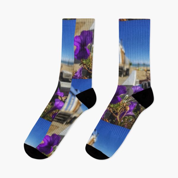 Item preview, Purple Petunias Sunlit Ocean Coastal Breeze designed and sold by NaturalChroma.