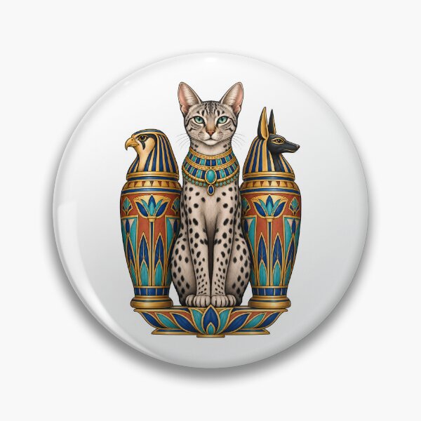 Item preview, Egyptian Mau Sacred Cat Horus Anubis Canopic Jars designed and sold by Old's Cool Cat Studio.