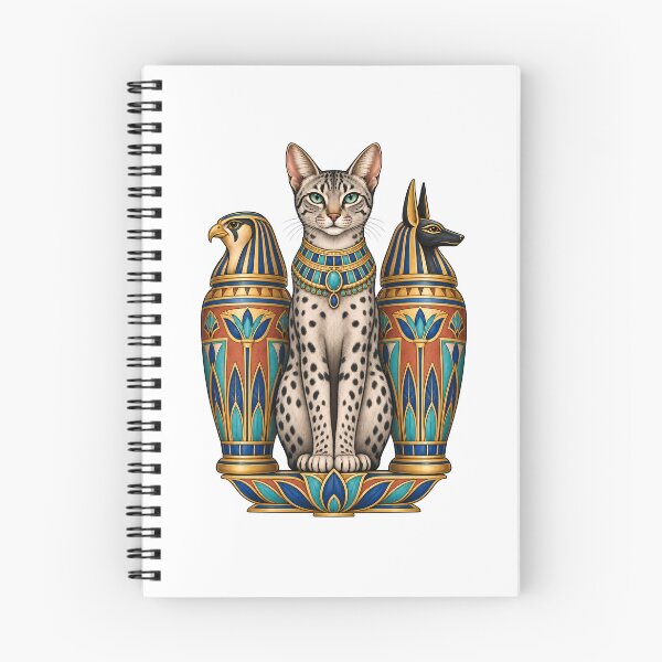 Item preview, Egyptian Mau Sacred Cat Horus Anubis Canopic Jars designed and sold by Old's Cool Cat Studio.