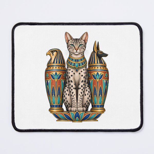 Item preview, Egyptian Mau Sacred Cat Horus Anubis Canopic Jars designed and sold by Old's Cool Cat Studio.