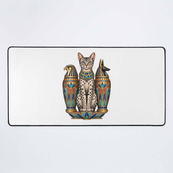 Item preview, Egyptian Mau Sacred Cat Horus Anubis Canopic Jars designed and sold by Old's Cool Cat Studio.