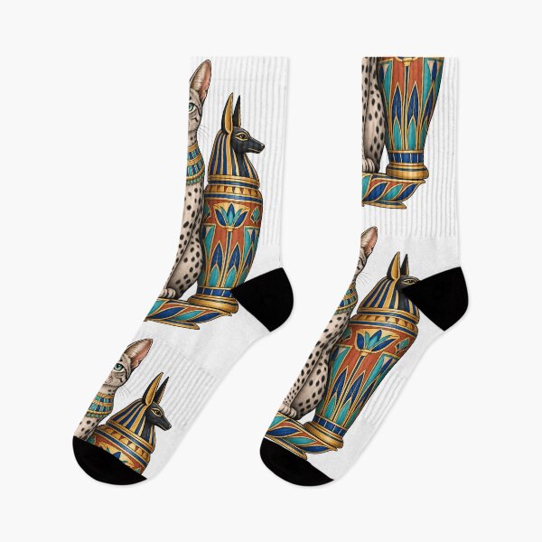 Item preview, Egyptian Mau Sacred Cat Horus Anubis Canopic Jars designed and sold by Old's Cool Cat Studio.