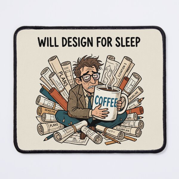 Item preview, Exhausted Architect Will Design for Sleep designed and sold by AIG - Andrei Ilie Graphics.