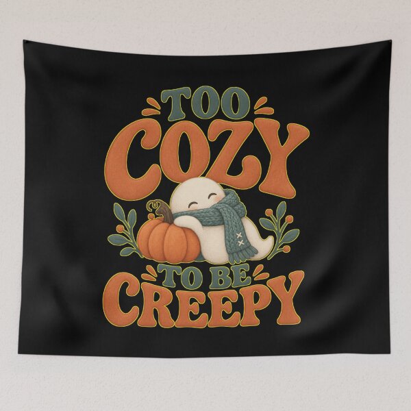 Item preview, Too Cozy To Be Creepy Ghost Pumpkin Halloween  designed and sold by PhylonBoxx.