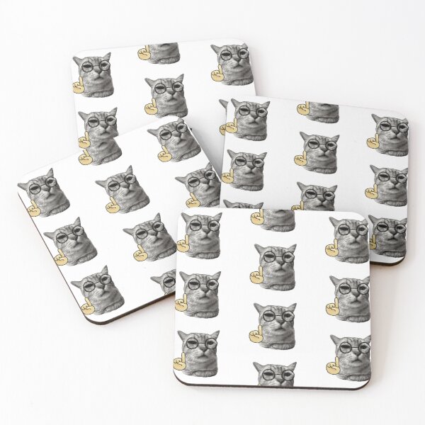 Item preview, Silly Tabby Cat Nerd Pointing Glasses Meme designed and sold by fahiko.