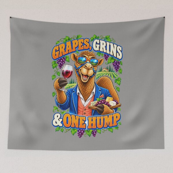 Item preview, Grapes, Grins & One Hump – Funny Lifestyle and Pets T-Shirt – Funny Camel T-Shirt Animal Graphic Camel T-Shirt designed and sold by Camel & Quirk.