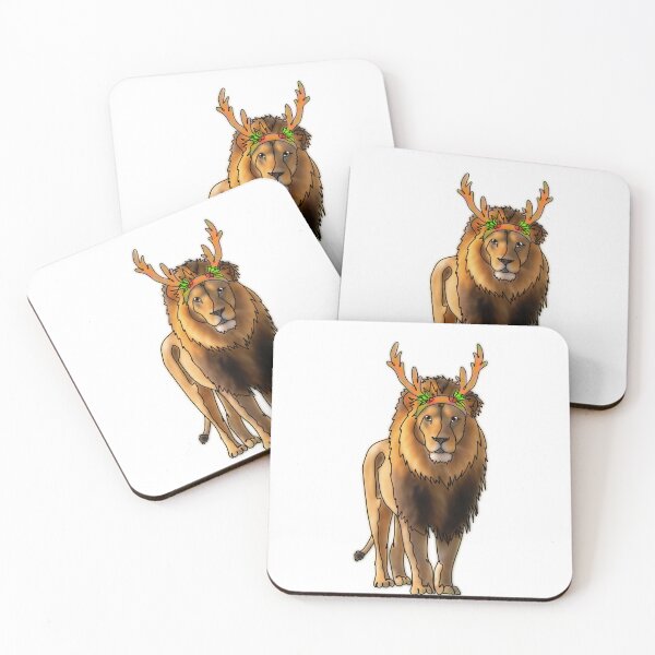 Item preview, Leon the Lion Wearing a antler Hat – animalzinhats designed and sold by Ashley’sAnimalz.