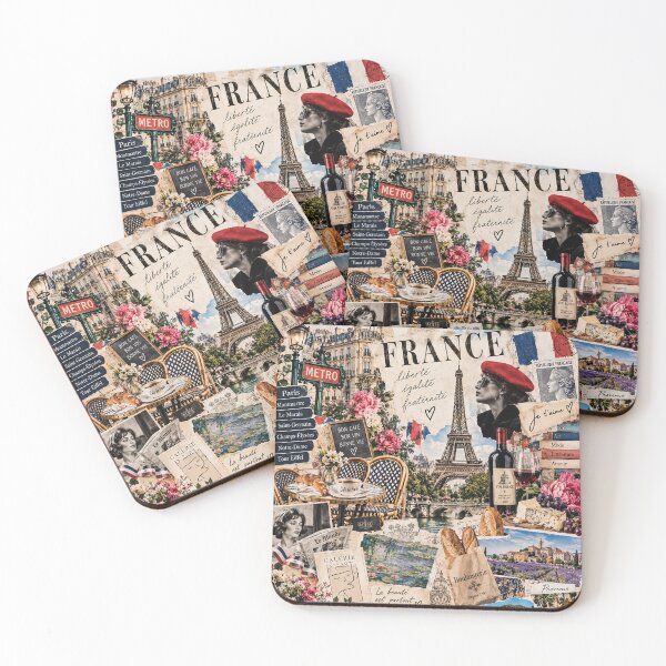 Item preview, France Travel Collage Paris Provence Côte d’Azur Art designed and sold by MetaModel Editions.