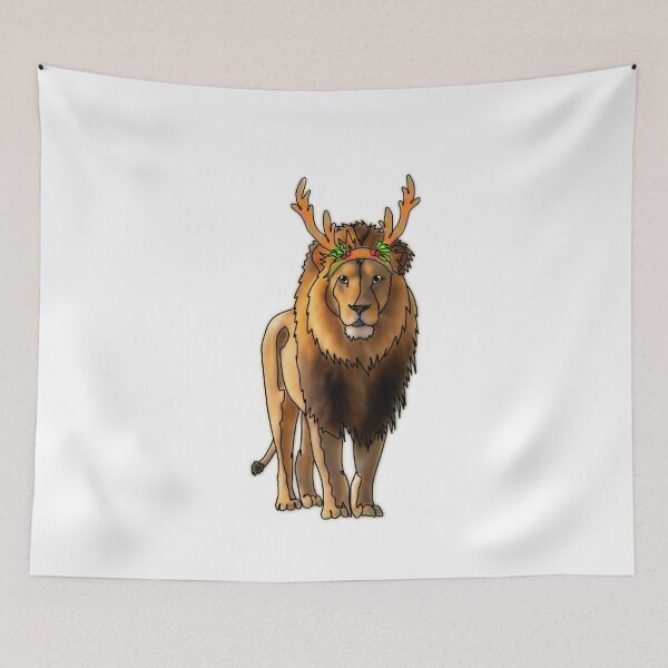 Item preview, Leon the Lion Wearing a antler Hat – animalzinhats designed and sold by Ashley’sAnimalz.