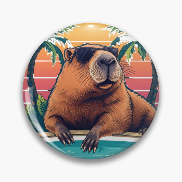 Item preview,     Funny Capybara I'm Just Chilling Retro Summer designed and sold by ZrnzoDesign.