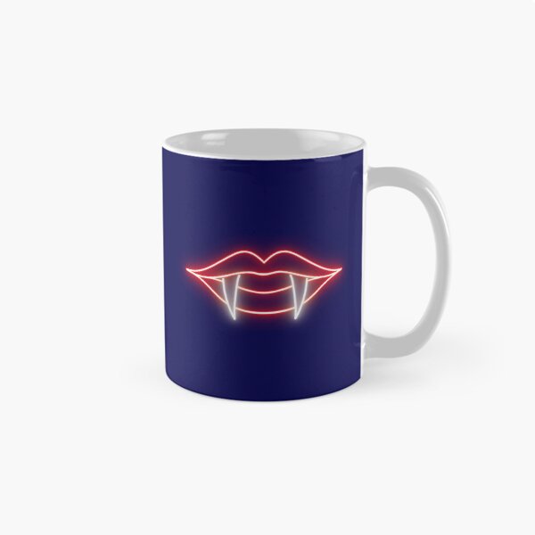 Item preview, Neon Vampire Lips Fangs Red Glow Halloween Art designed and sold by SolutionsArt.