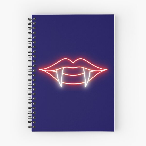 Item preview, Neon Vampire Lips Fangs Red Glow Halloween Art designed and sold by SolutionsArt.