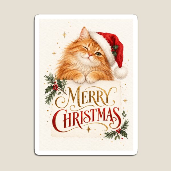 Item preview, Cute Cat Christmas Cards Festive Watercolour Holiday Designs designed and sold by ArcanePrintsxo.
