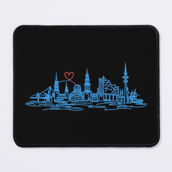 Item preview, Hamburg Skyline – Modern One Line Art Heart designed and sold by Pineapple-Tree.