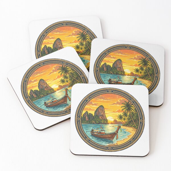 Item preview, Thai Longtail Boat at Tropical Island Sunset designed and sold by naragon4289.