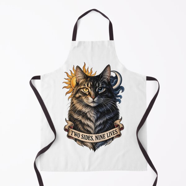Item preview, Two Sides Nine Lives Sun Moon Cat Celestial designed and sold by Old's Cool Cat Studio.