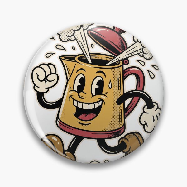Item preview, Running on Fumes Retro Cartoon Coffee Pot T-Shirt Design designed and sold by KIDEnia.