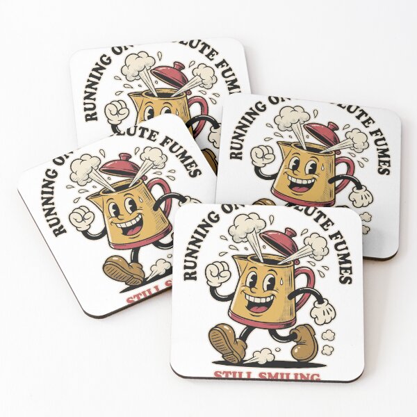 Item preview, Running on Fumes Retro Cartoon Coffee Pot T-Shirt Design designed and sold by KIDEnia.