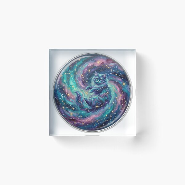 Item preview, Dynamic Galaxy Vortex Cat Acrylic Painting designed and sold by 0Zetgest.