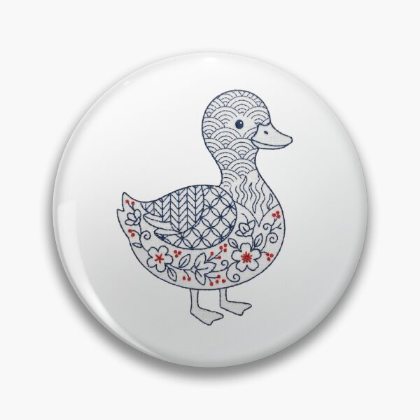 Item preview, duck in sashiko style pattern designed and sold by Maewshooter.