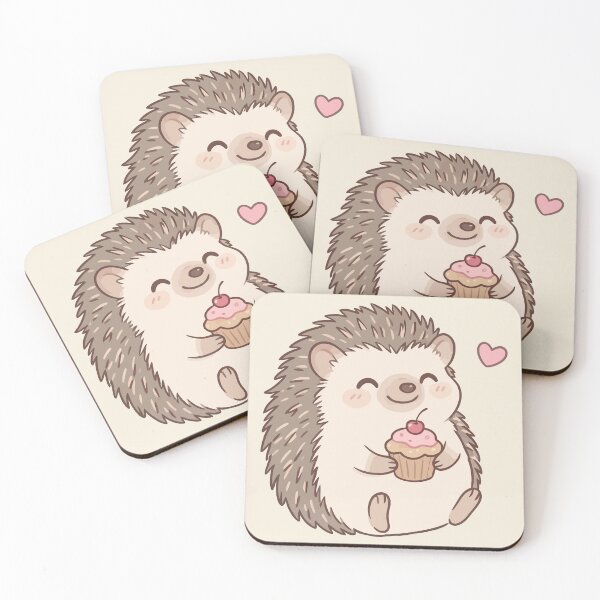 Item preview, Cute Hedgehog holding Cupcake designed and sold by Amir Faysal.