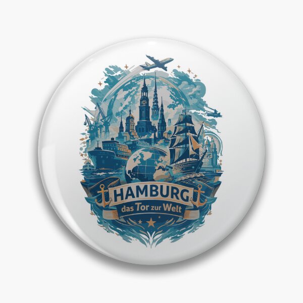 Artikelvorschau, Hamburg Silhouette – Tor zur Welt Skyline Design entworfen und verkauft von Pineapple-Tree.