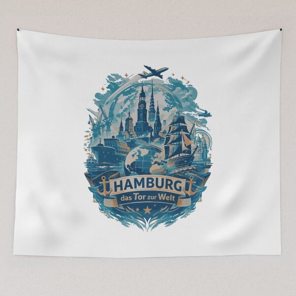 Item preview, Hamburg Silhouette – Gateway to the World Skyline Design designed and sold by Pineapple-Tree.