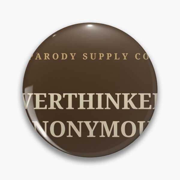 Artikelvorschau, Overthinkers Anonymous Funny Ironic Logo Sticker Dark entworfen und verkauft von MojoHill.