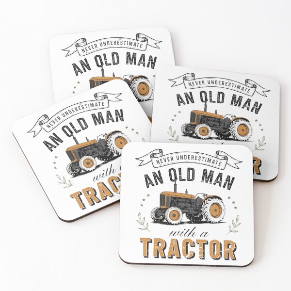 Item preview, never underestimate an old man tractor with a tractor vintage farm humor designed and sold by DariaOltes.