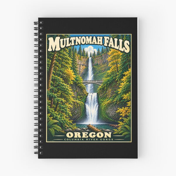 Item preview, Multnomah Falls Oregon Vintage Travel Poster Columbia River Gorge designed and sold by Swanny's Custom T-shirt and Gift Designs.