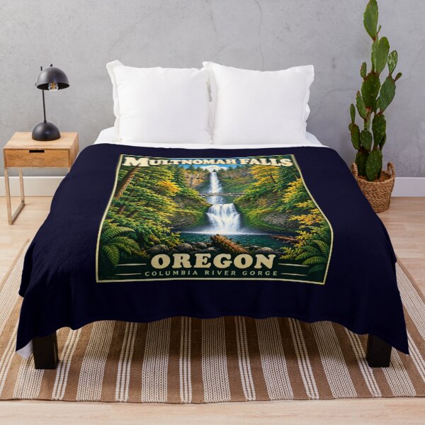 Item preview, Multnomah Falls Oregon Vintage Travel Poster Columbia River Gorge designed and sold by Swanny's Custom T-shirt and Gift Designs.