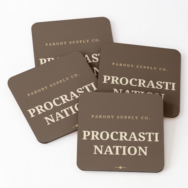Item preview, Procrasti Nation Funny Ironic Logo Sticker Dark designed and sold by MojoHill.
