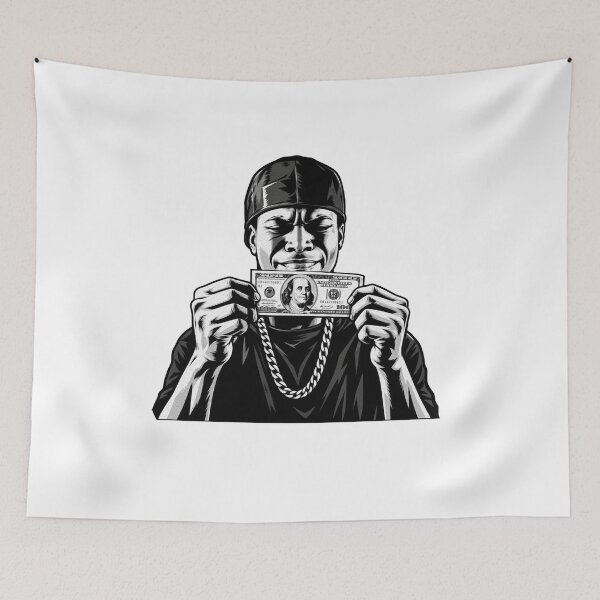 Item preview, Black and White Money Hustle Illustration  designed and sold by CecilRowell.