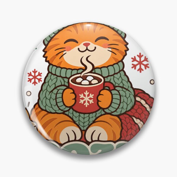 Item preview, Cozy Season Orange Cat Sipping Hot Cocoa designed and sold by Cozy Boo Club.