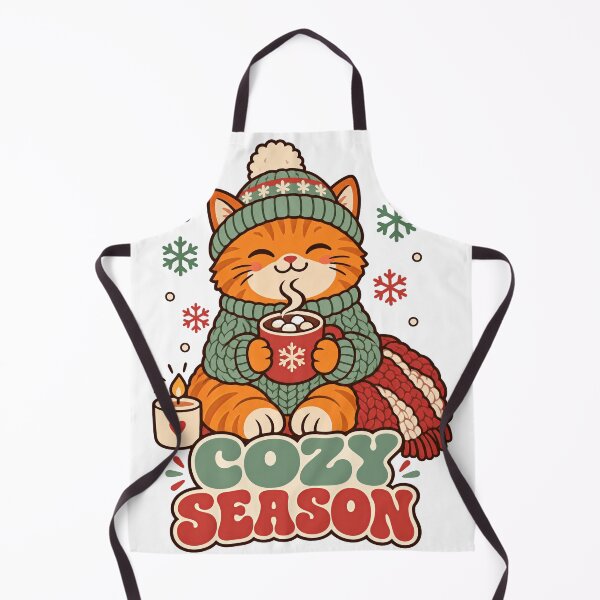 Item preview, Cozy Season Orange Cat Sipping Hot Cocoa designed and sold by Cozy Boo Club.