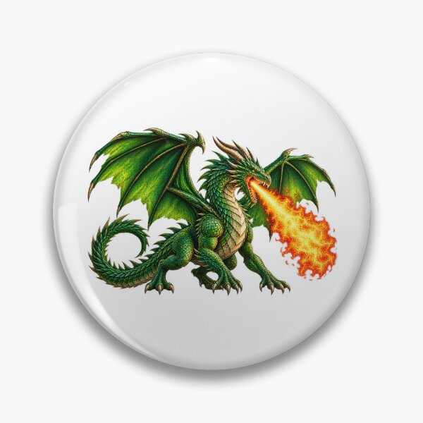 Item preview, Green fire breathing dragon designed and sold by RBBeachDesigns.