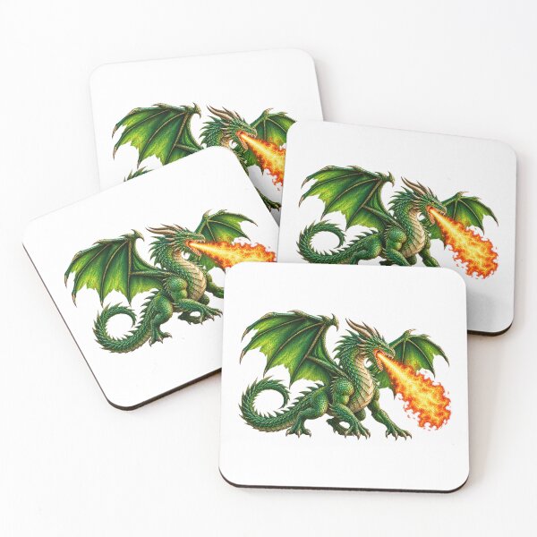 Item preview, Green fire breathing dragon designed and sold by RBBeachDesigns.