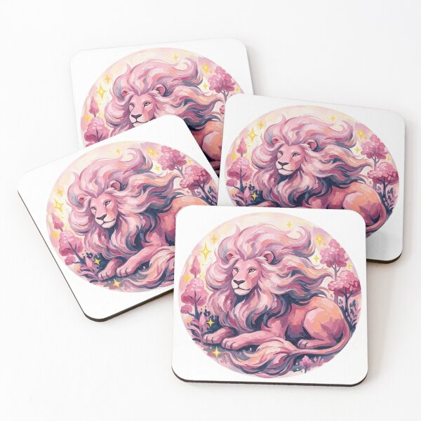Item preview, Pink Lion Magical Dimension Painterly Button Art designed and sold by 0Zetgest.