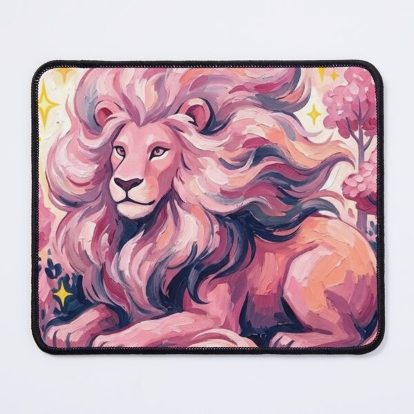Item preview, Pink Lion Magical Dimension Painterly Button Art designed and sold by 0Zetgest.