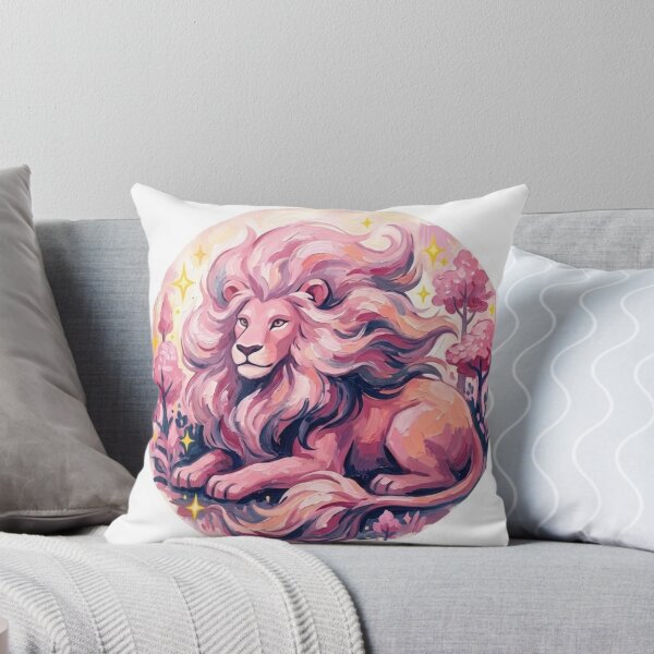 Item preview, Pink Lion Magical Dimension Painterly Button Art designed and sold by 0Zetgest.