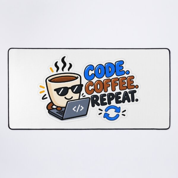 Item preview, Code Coffee Repeat – Funny Programmer Sticker designed and sold by Kushwaha18.