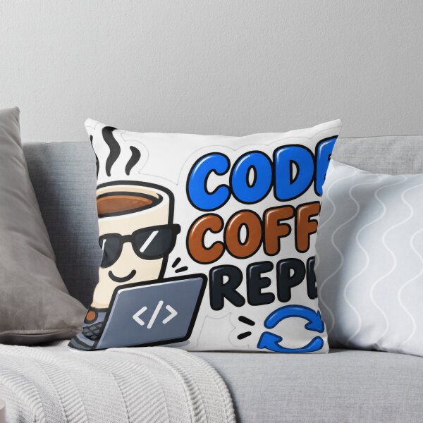 Item preview, Code Coffee Repeat – Funny Programmer Sticker designed and sold by Kushwaha18.