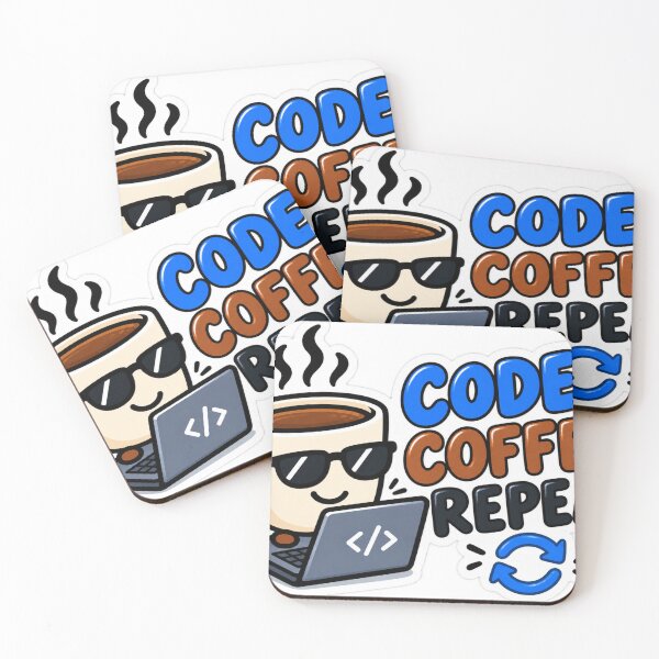 Item preview, Code Coffee Repeat – Funny Programmer Sticker designed and sold by Kushwaha18.