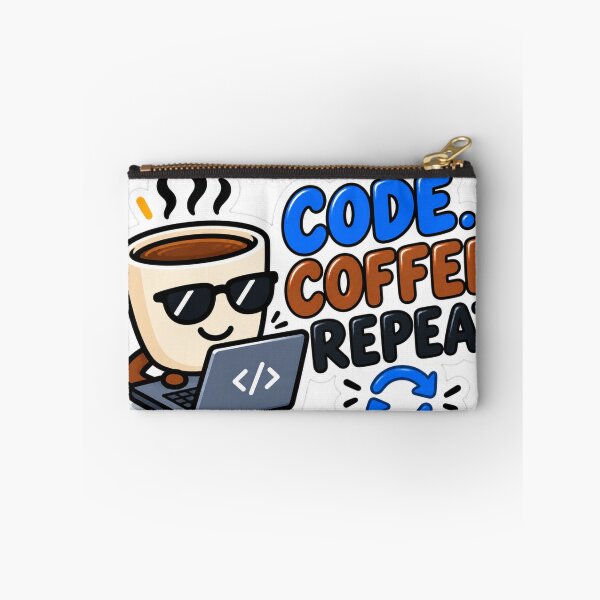 Item preview, Code Coffee Repeat – Funny Programmer Sticker designed and sold by Kushwaha18.