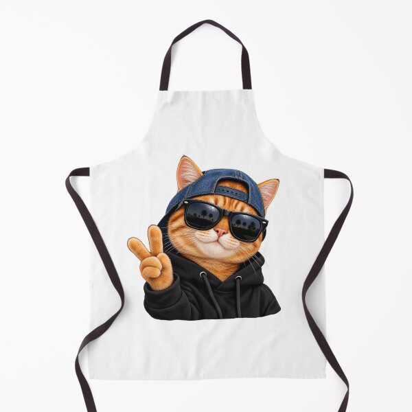 Item preview, Cool Cat Peace Sign – Funny Orange Tabby in Hoodie & Sunglasses designed and sold by  ADBIB Design.